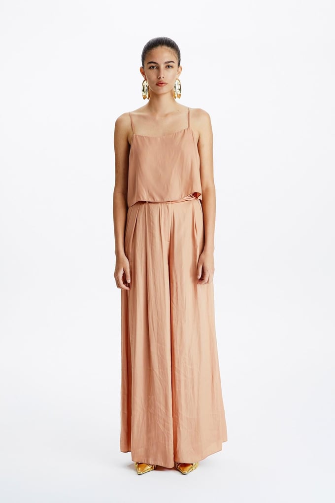 Strappy Satin Salmon Bustier