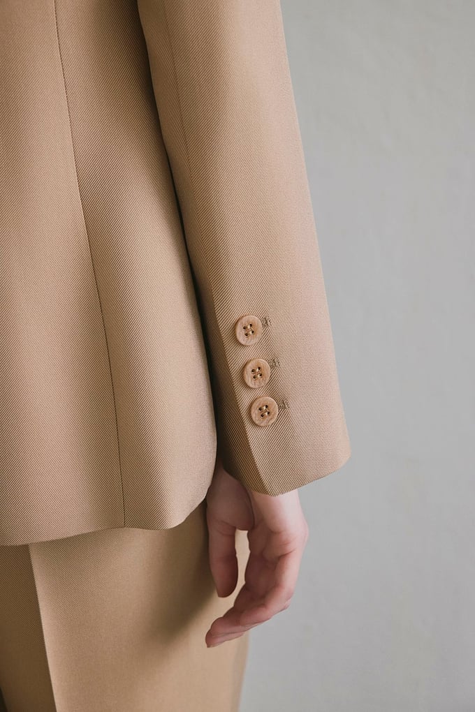 Lined Side Pocket Camel Jacket