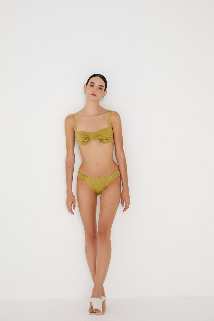 Büzgülü Yeşil Bikini Altı