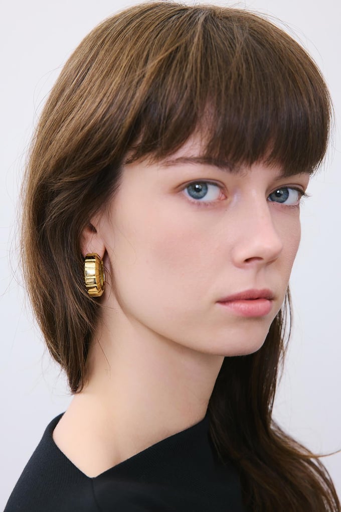 Modern Gold Halka Küpe