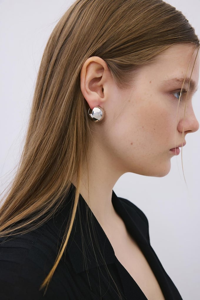 Elegant Round Silver Earrings