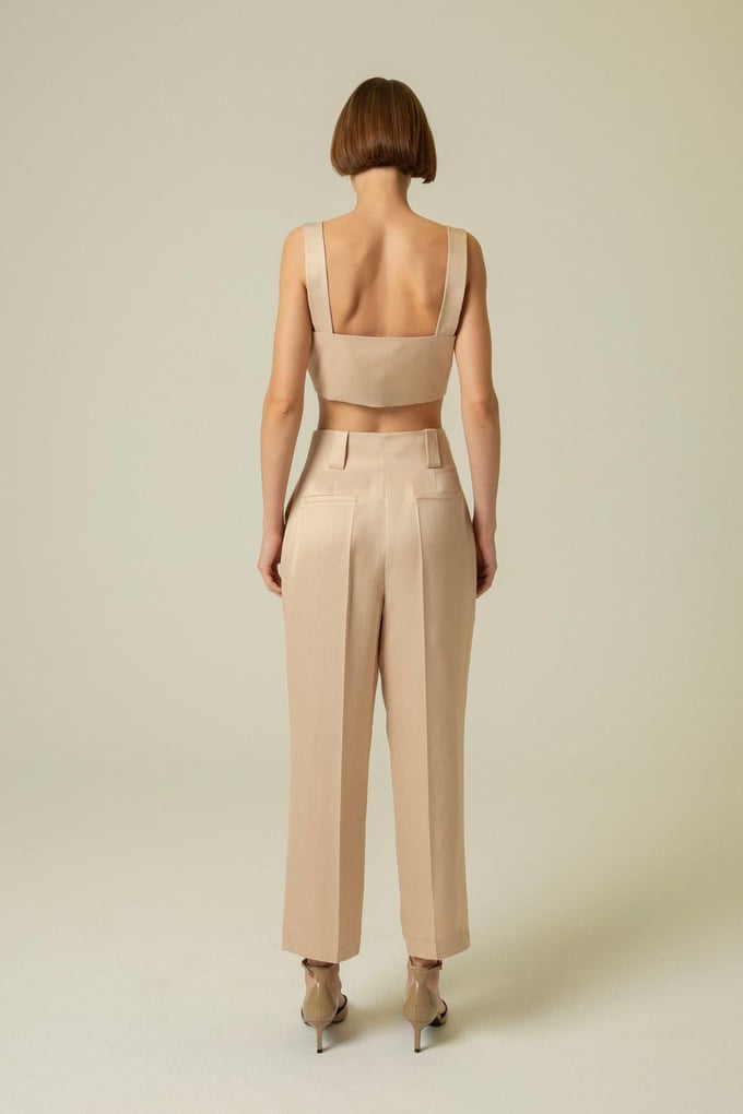 Carrot Leg Beige Pants