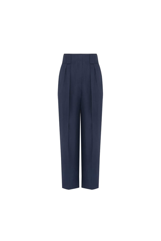 Carrot Leg Navy Blue Pants