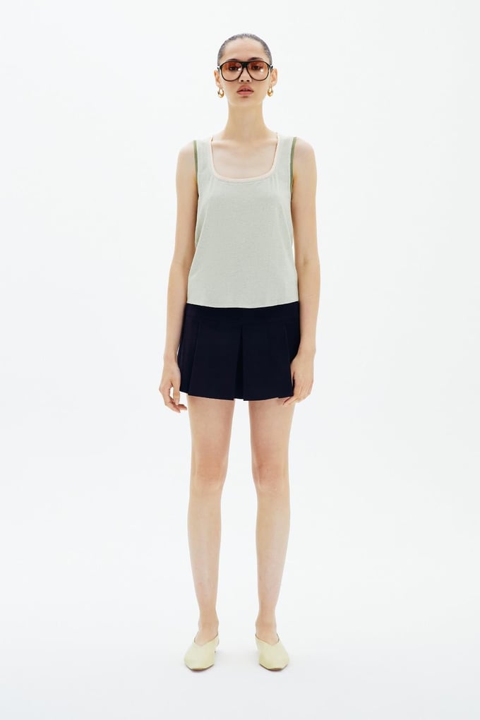 Basic Mint Top with Contrast Trims