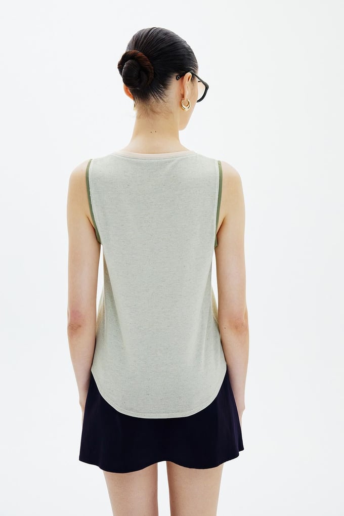 Basic Mint Top with Contrast Trims