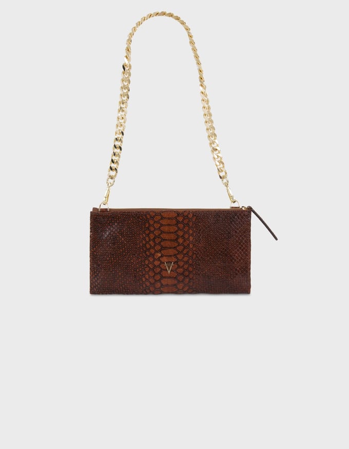 Omnia Clutch Cognac Bag