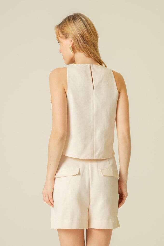 Comfort Fit Strappy Ecru Blouse