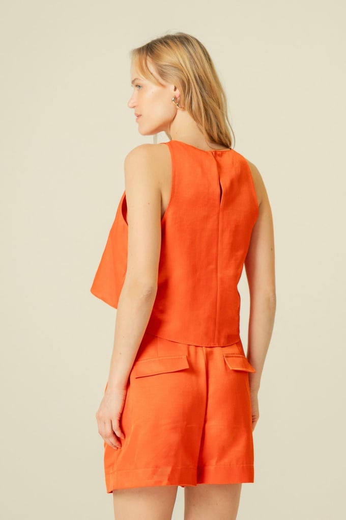 Comfort Fit Strappy Coral Blouse