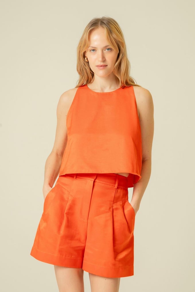 Comfort Fit Strappy Coral Blouse