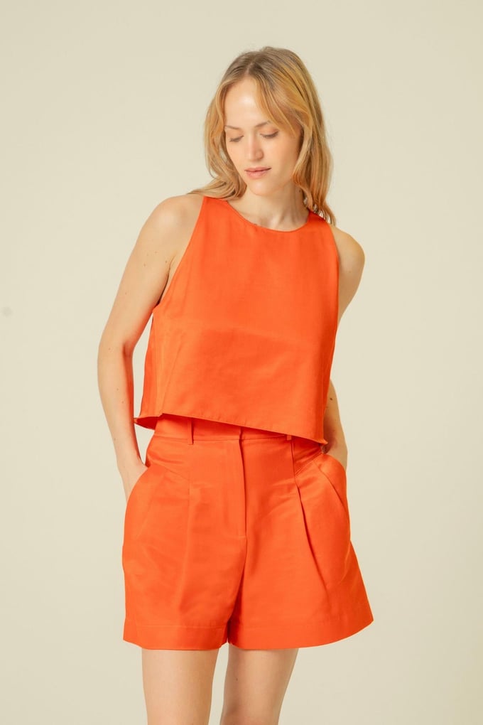 Comfort Fit Strappy Coral Blouse