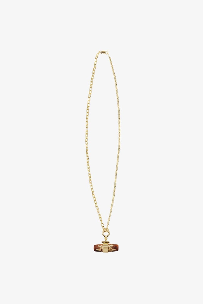 Agate Detailed Gold Necklace  