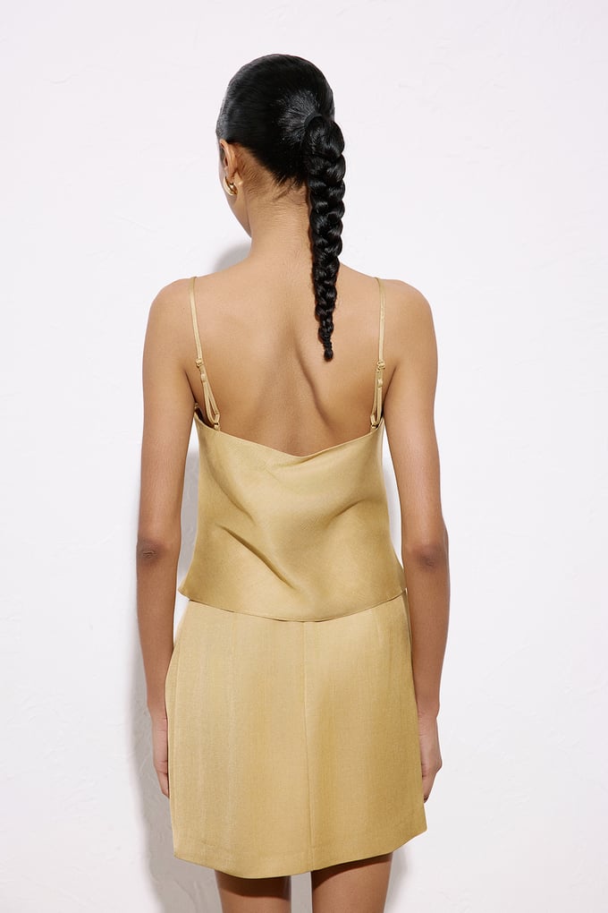 Accessory Detailed Mini Camel Skirt
