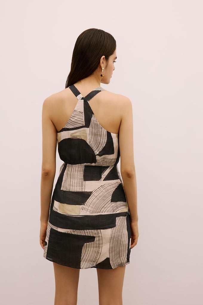Wrap-Style Mini Black Dress