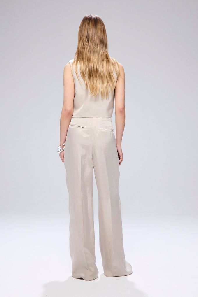 Asymmetrical Button Closure Mink Vest