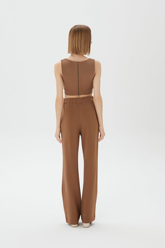 Askılı Camel Crop Top