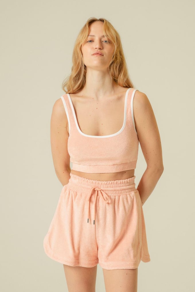 Askılı Havlu Pudra Crop Top