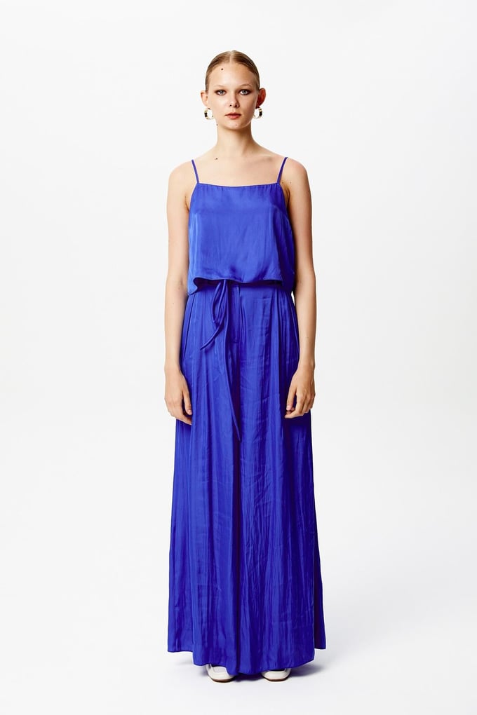 Strappy Satin Sax Blue Bustier