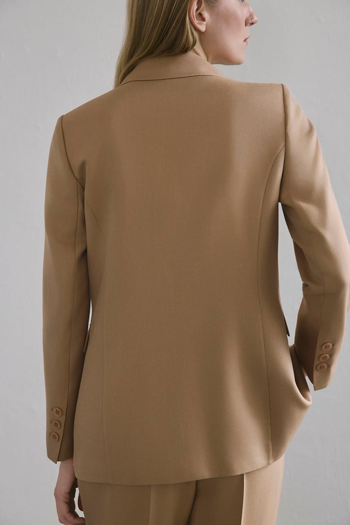 Astarlı Yan Cep Camel Ceket