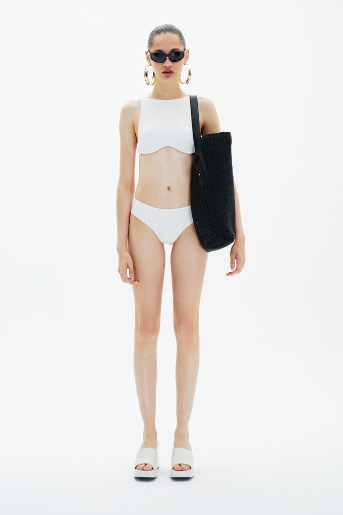Balenli Ekru Bikini Üstü