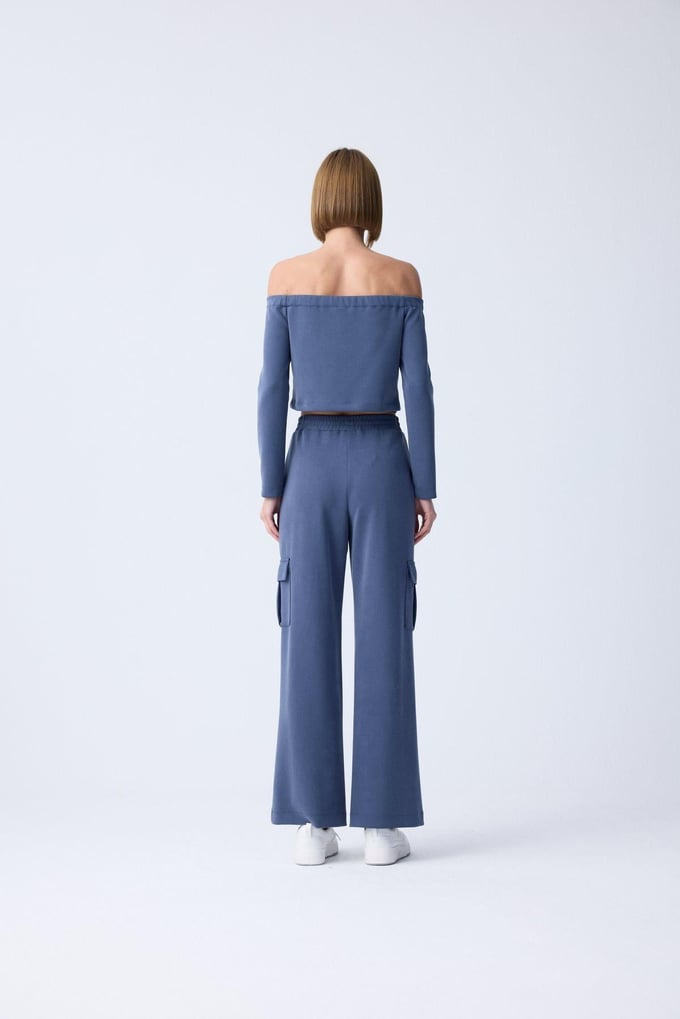 Elastic Waist Navy Knit Pants