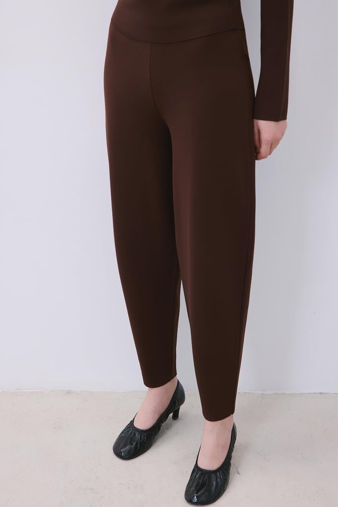 Brown Knit Relaxed Fit Pants
