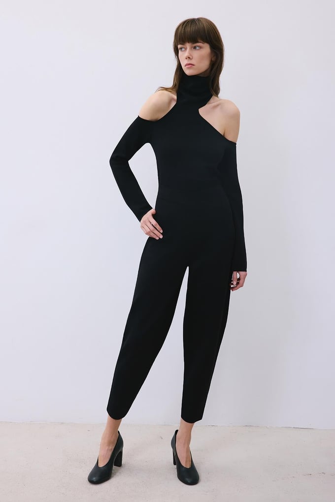 Beli Lastikli Rahat Form Siyah Triko Pantolon