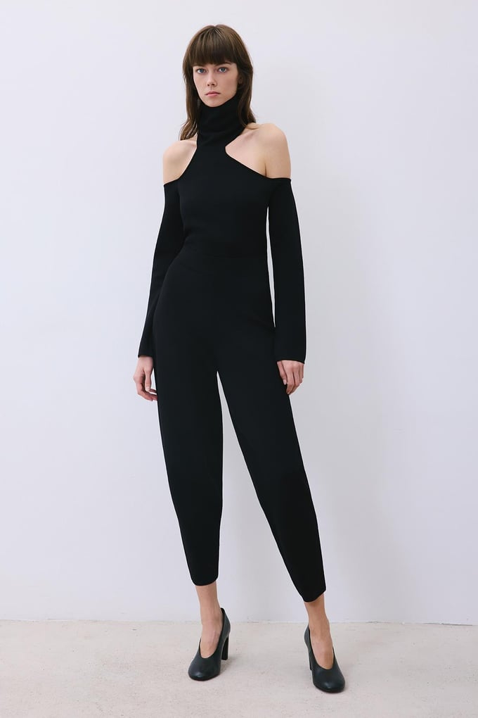 Beli Lastikli Rahat Form Siyah Triko Pantolon