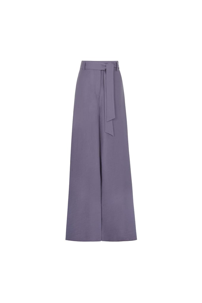 Bol Paça Kemerli İndigo Pantolon