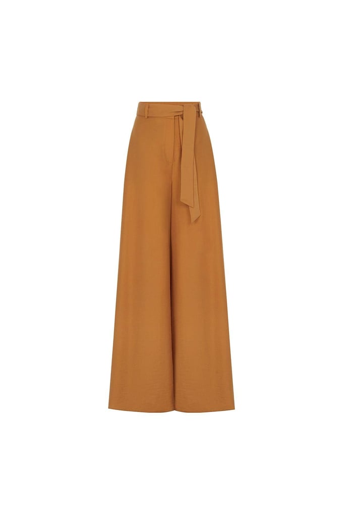 Bol Paça Kemerli Tütün Pantolon