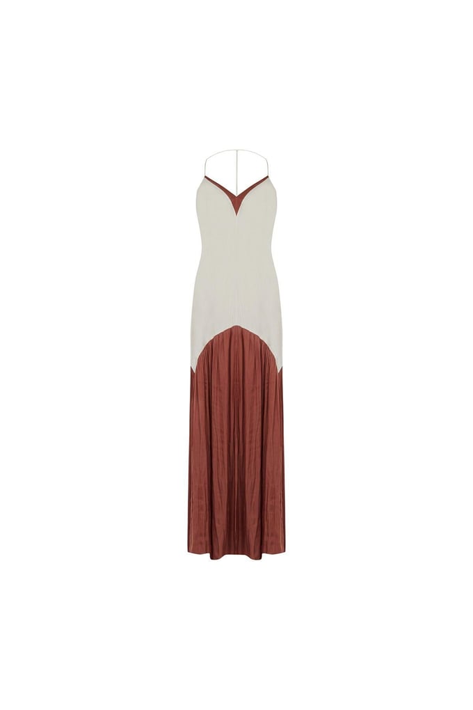 Halter Neck Thin Strap Cinnamon Long Dress
