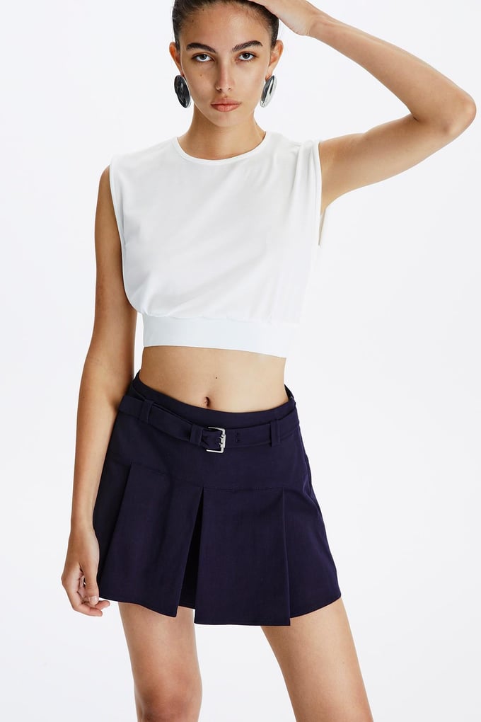 Büzgülü Ekru Basic T-Shirt
