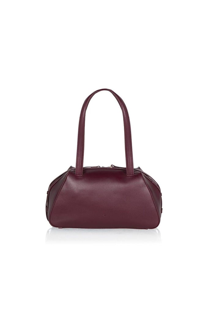 Çapraz Askılı Mini Bordo Deri Çanta