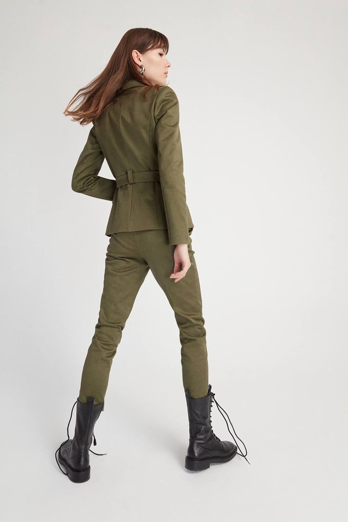 Cepli Kemerli Blazer Ceket Haki Ceket