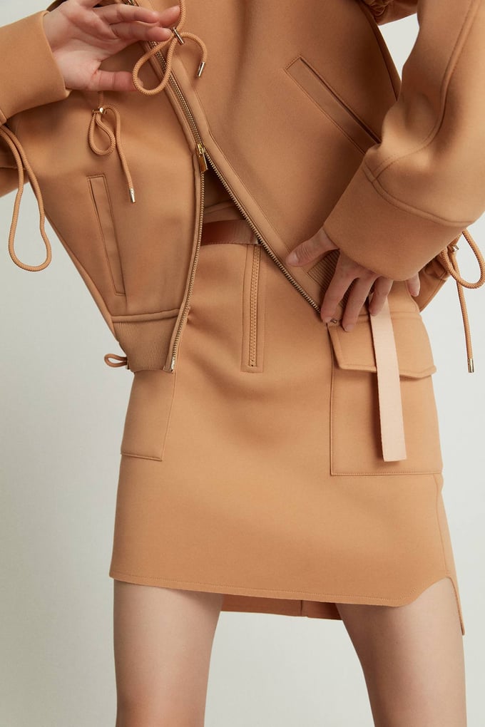 Cepli Kemerli Mini Camel Etek