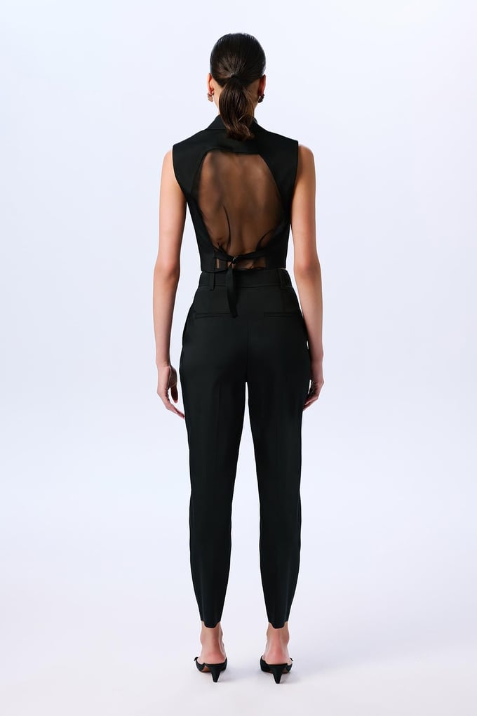 Double Pleated Black Trousers  