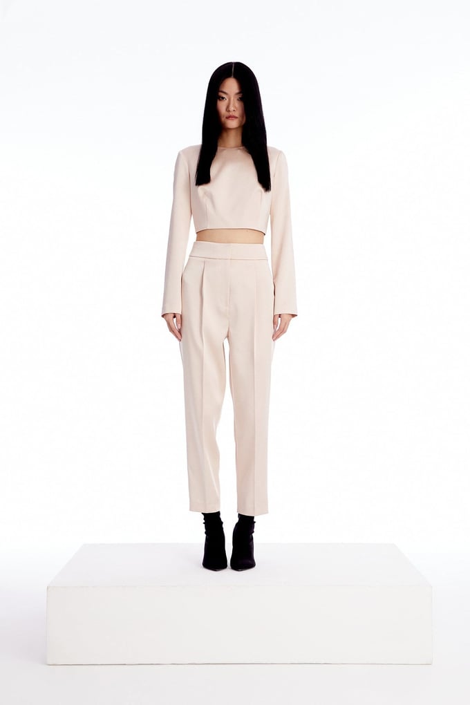 Cropped Powder Satin Top