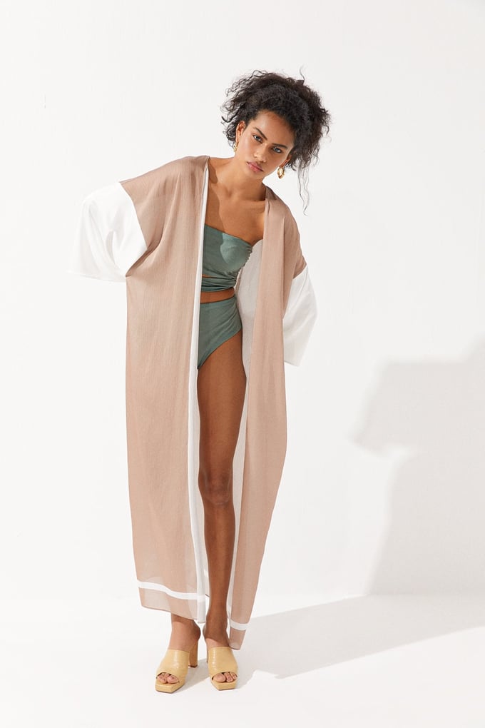 Desenli Kontrast Kimono