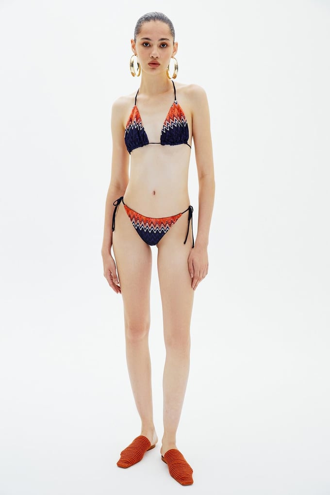 Desenli Lacivert Bikini Altı