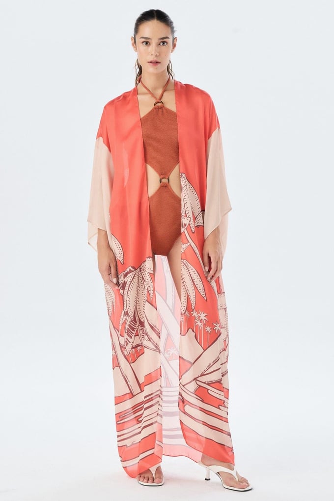 Desenli Narçiçeği Kimono
