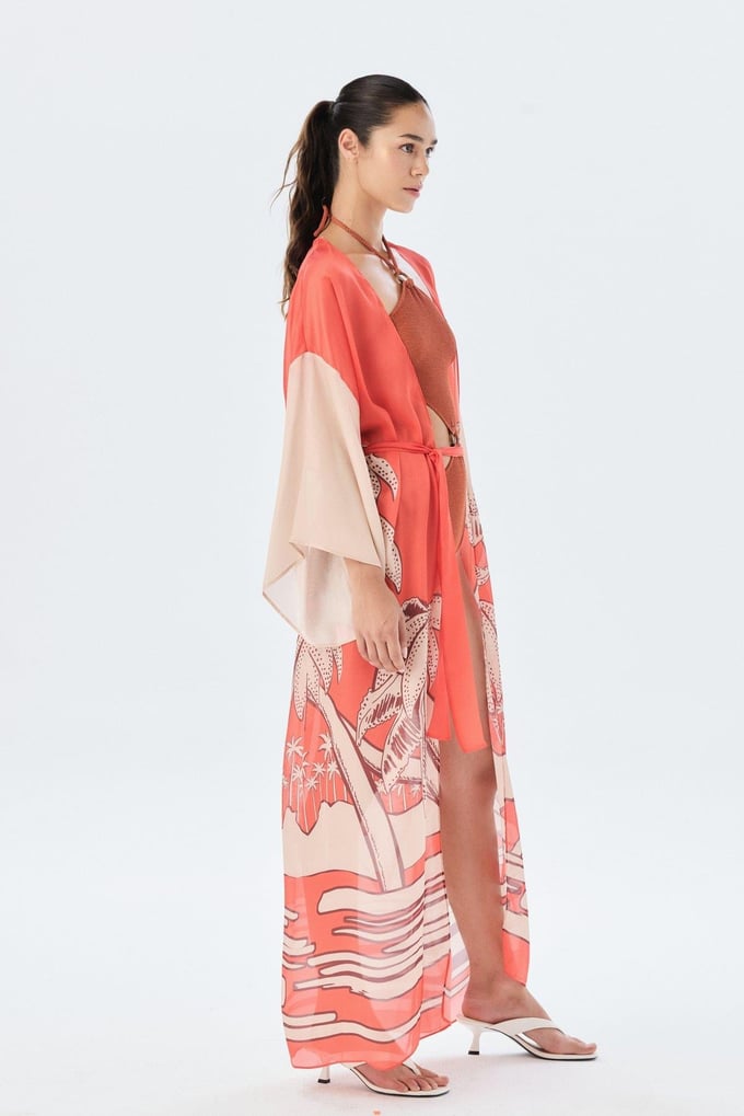 Desenli Narçiçeği Kimono