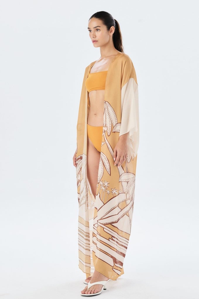 Desenli Tütün Kimono