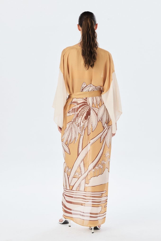 Desenli Tütün Kimono