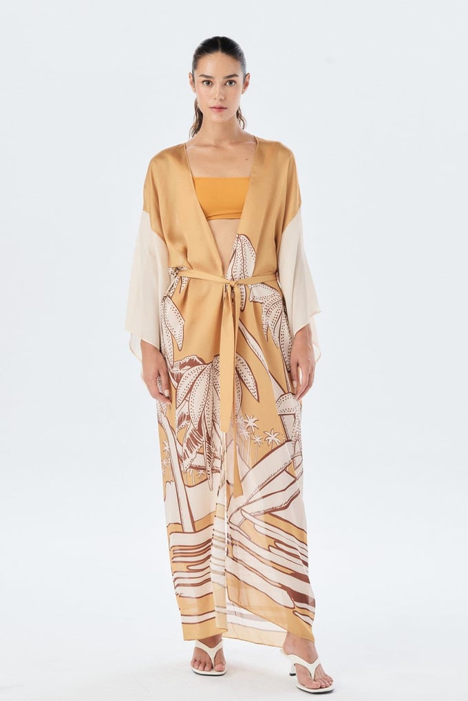 Desenli Tütün Kimono
