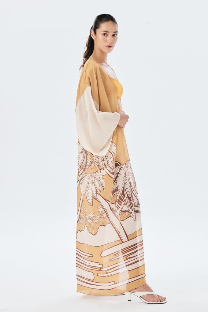 Desenli Tütün Kimono