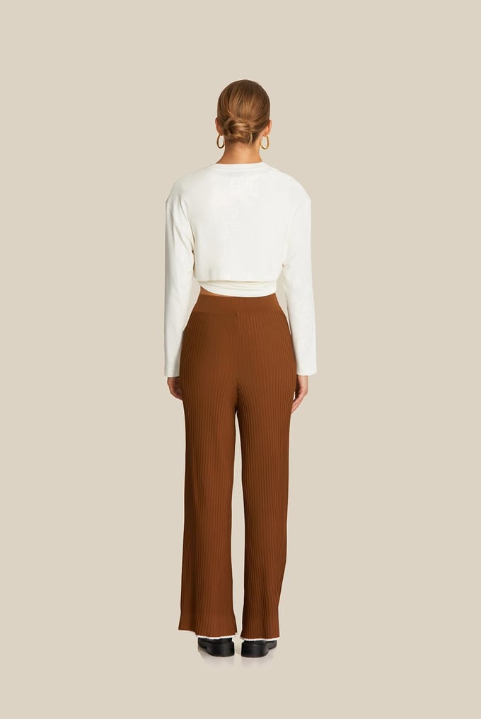 Flowy Camel Knit Pants