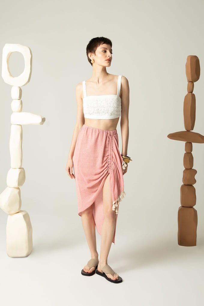 Draped Dress with Tassels
