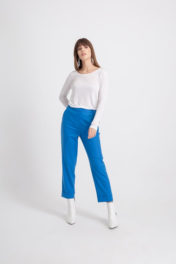 Duble Paça Pantolon Mavı