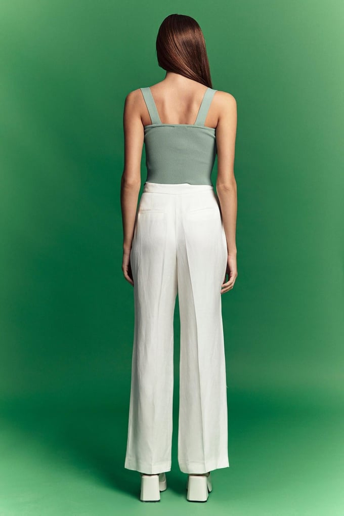 Düğmeli Mint Triko Top