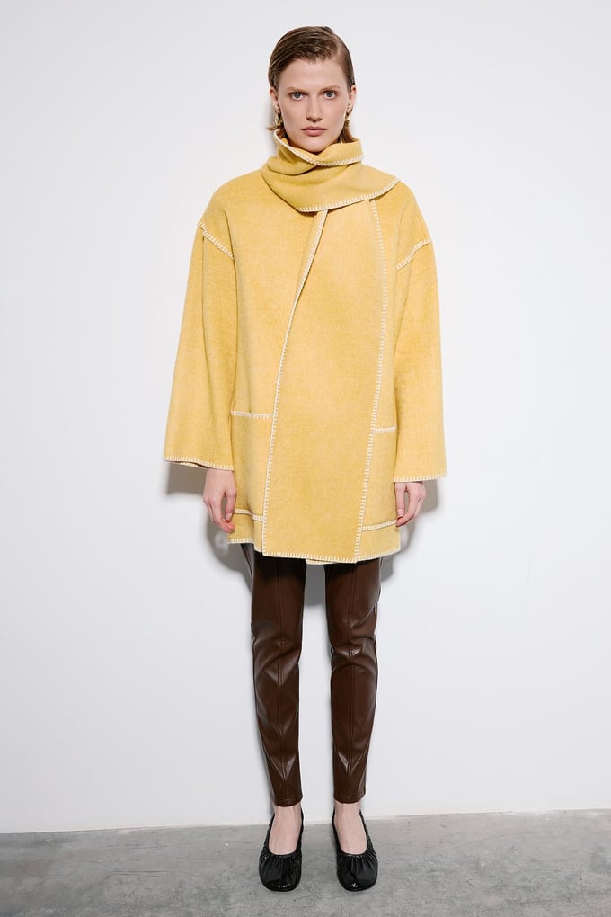 Yellow Coat With Dropped Shoulders