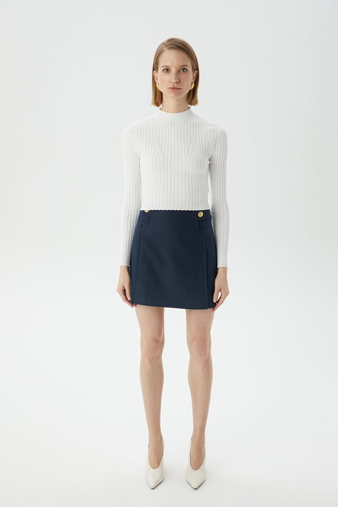 Ekru Basic Triko Top
